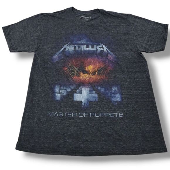 Metallica Shirt Size Large Master Of Puppets Graphic Print T-Shirt Rock Band Tee - Picture 1 of 6